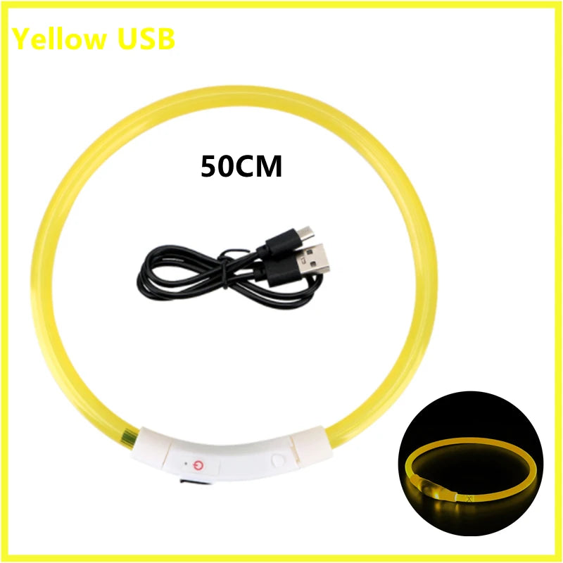 LED Glow Dog & Cat Collar – USB Rechargeable