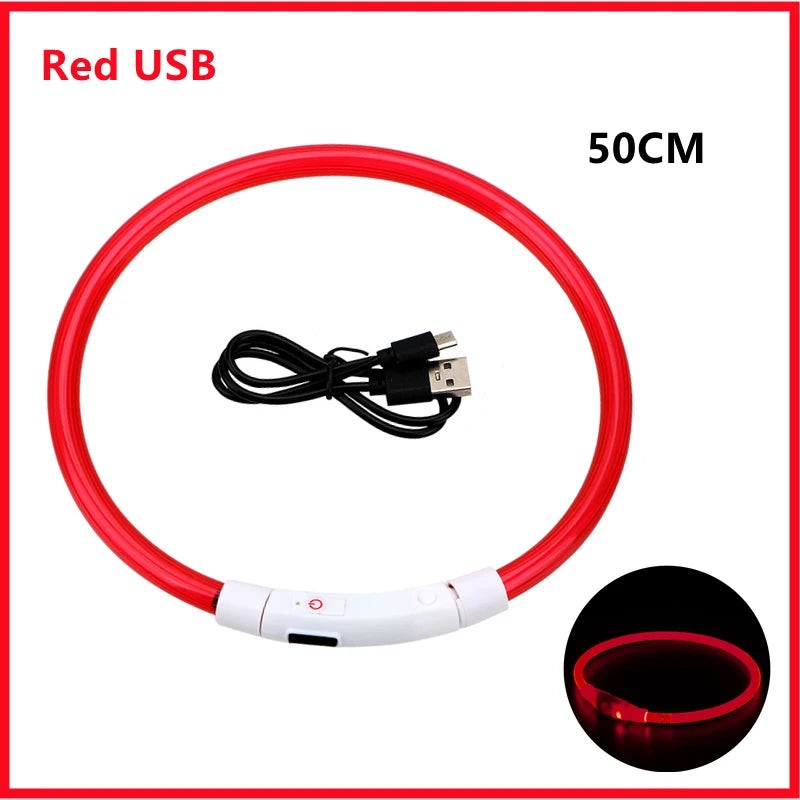 LED Glow Dog & Cat Collar – USB Rechargeable