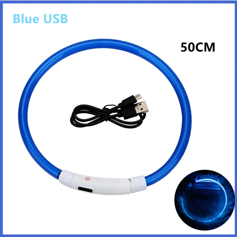 LED Glow Dog & Cat Collar – USB Rechargeable
